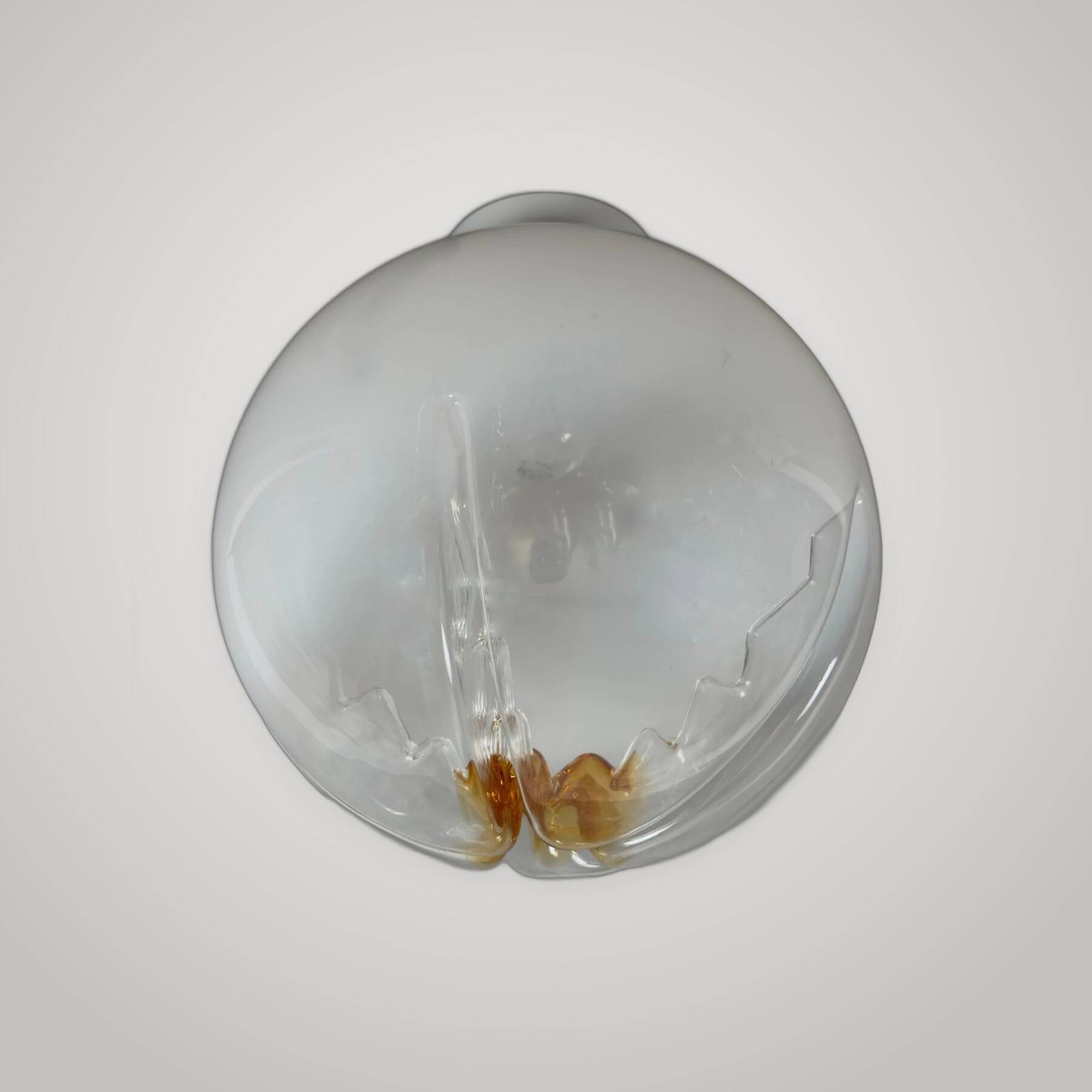 Mazzega Ceiling Lamp Sphere in Murano Glass Space Age 1970s