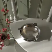 Small antique silver-plated metal ashtray English E.P.N.S.
