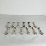 12 art deco silver metal knife holders