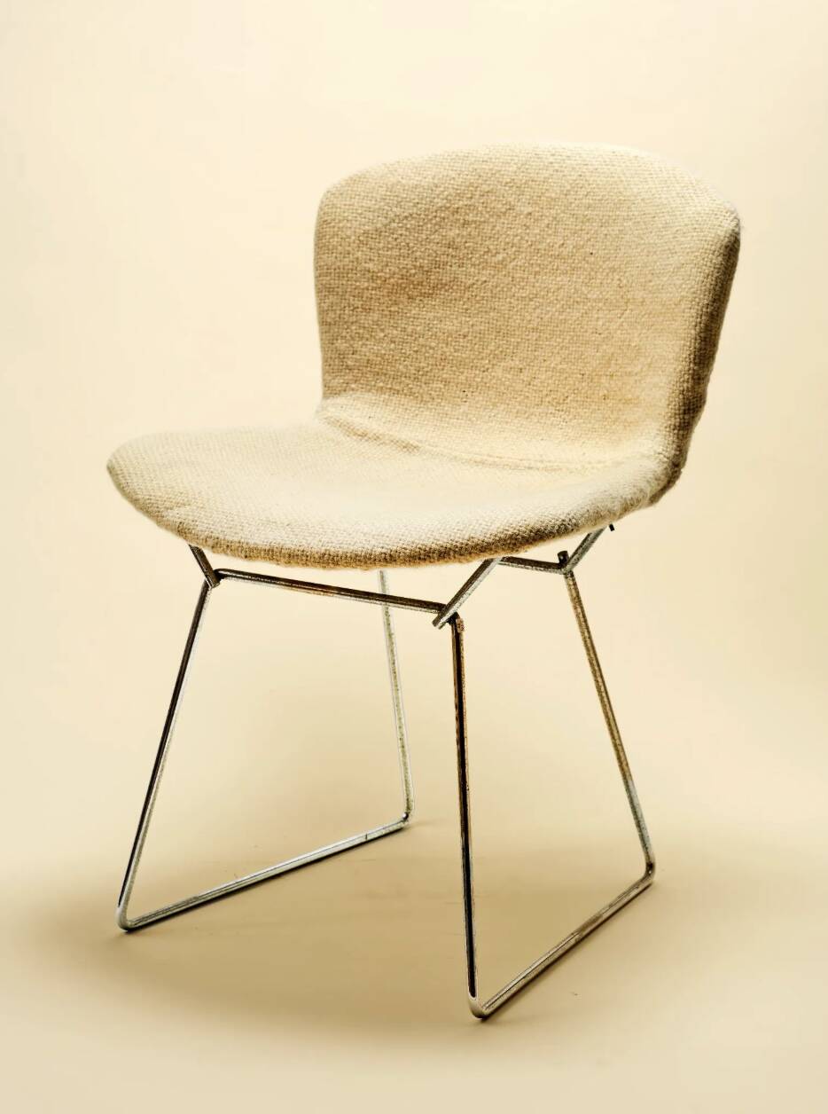 Harry bertoia 'side chair' chrome metal chair