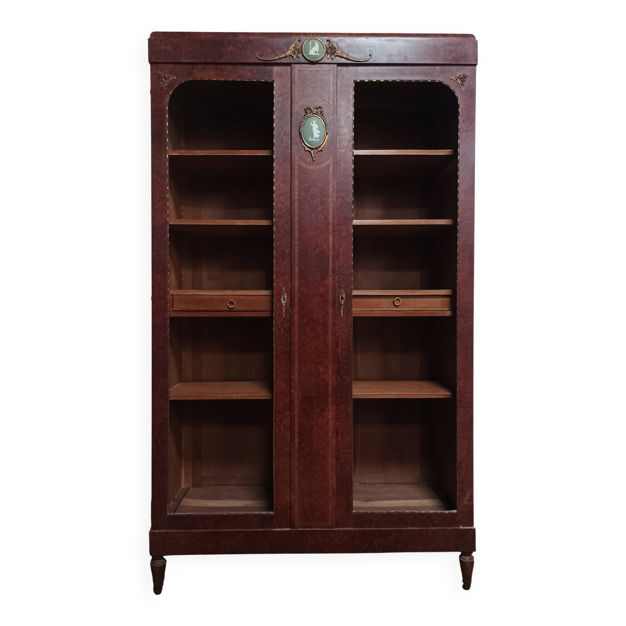 Louis XVI library in cedar burl