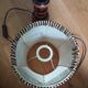 Turned wood lamp