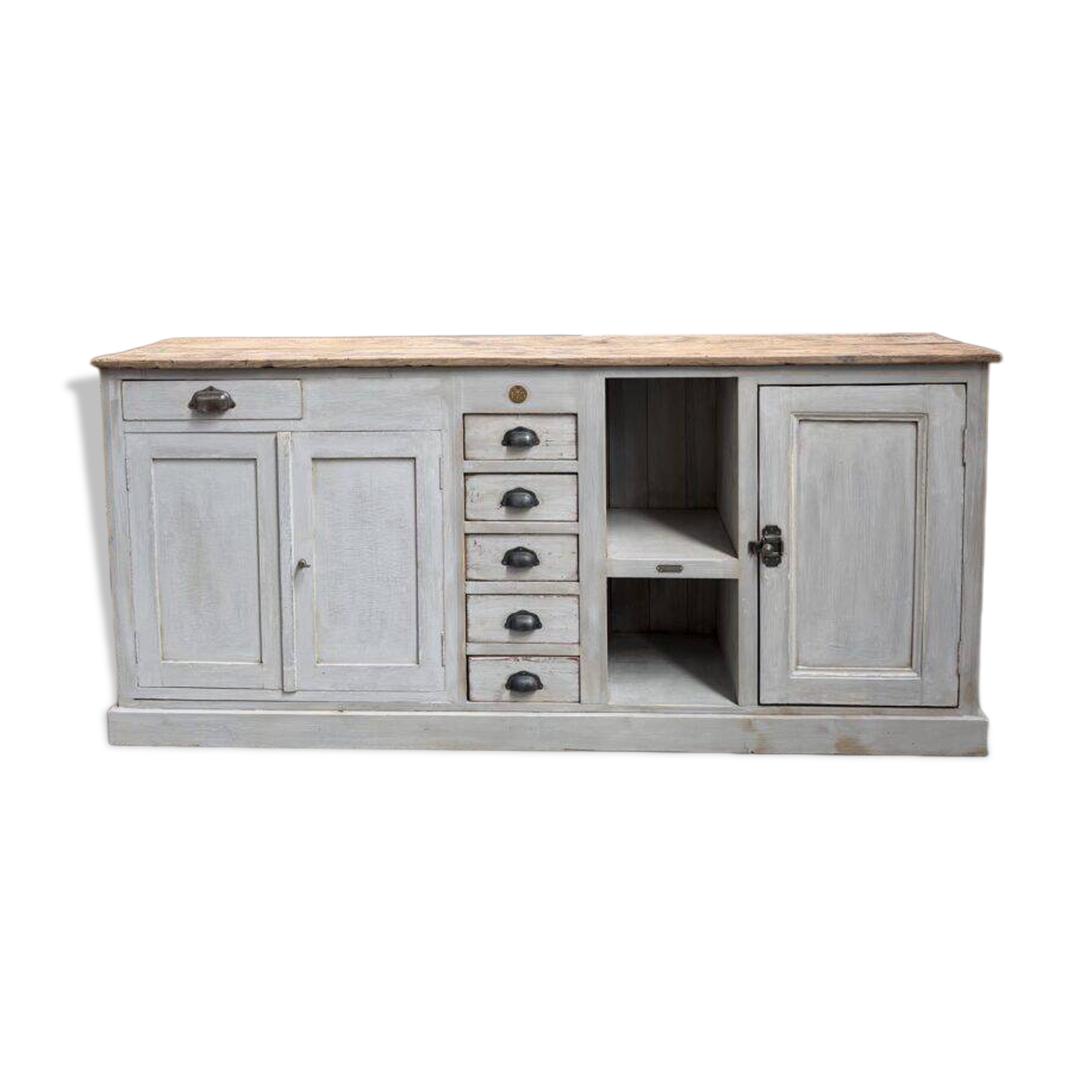 Grey patinated enfilade handcrafted.