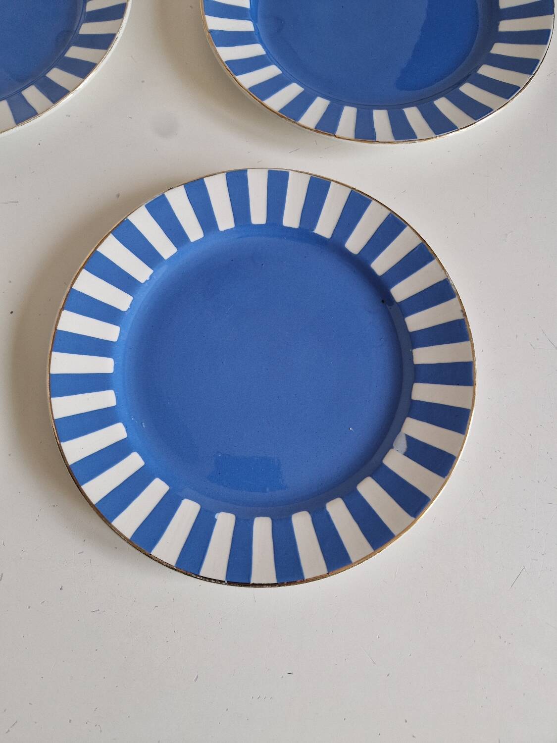Set of 6 dessert plates, Fox trott model, Sarreguemines factory
