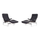 Leather and Chrome Fenix Chaise Lounges by Sam Larsson for Dux, Set of 2