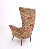 Fauteuil pour enfant en tissu floral vintage avec pieds en bois, Italie