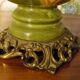 Painted ceramic lamp & lampshade glass lace