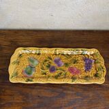 Elongated dish in yellow Digoin Sarreguemines Barbotine