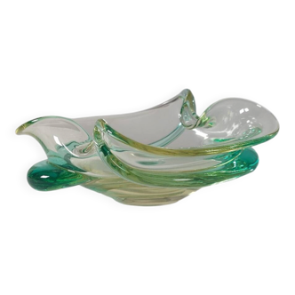 Vintage mid-century artisanal glass catchall.