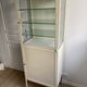 Vintage Parisian cabinet, metal display cabinet, small painted display cabinet