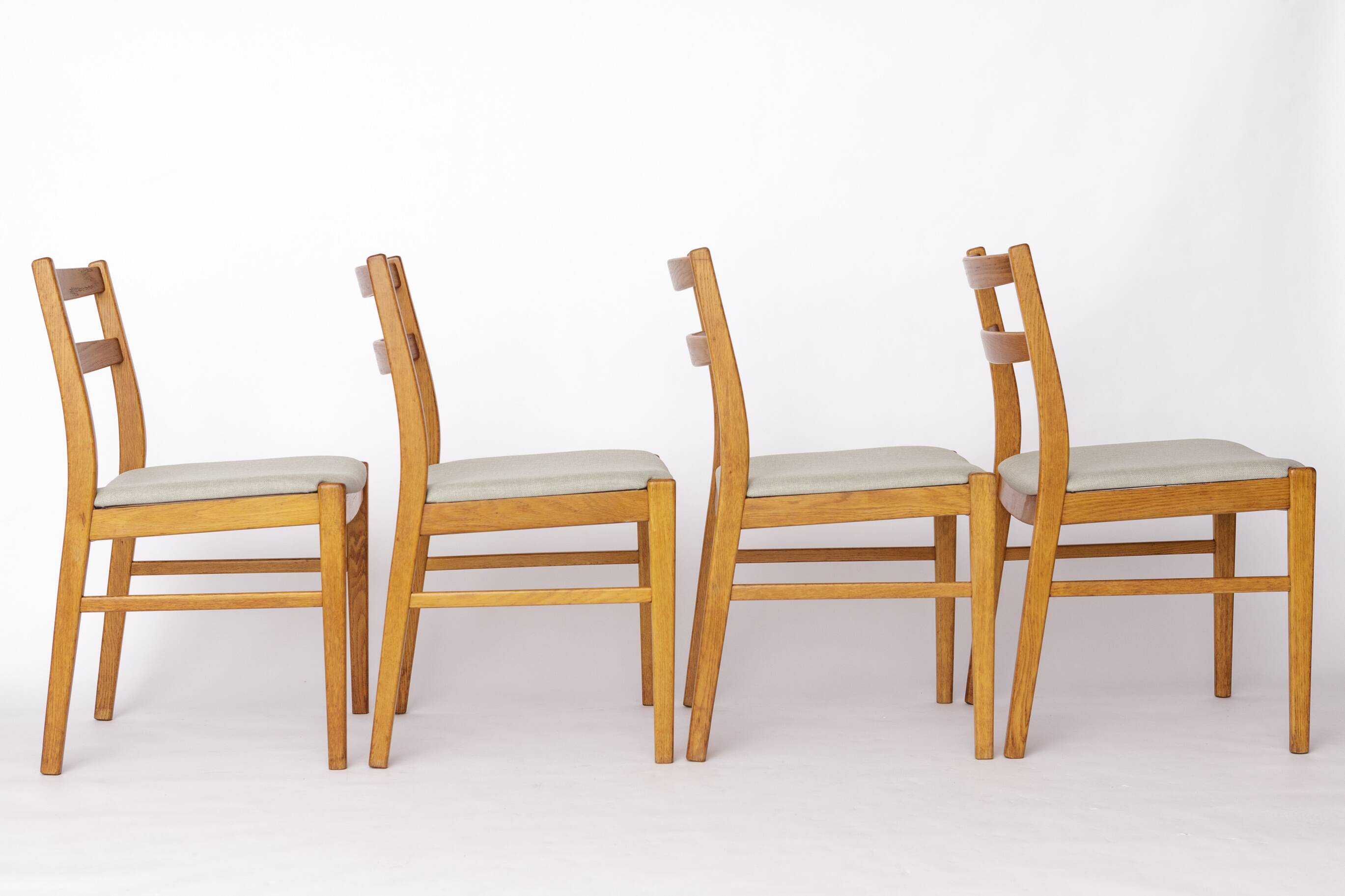 Set of 4 Vintage Oak Dining Chairs, 1960s Swedish Design by Alb Johansson