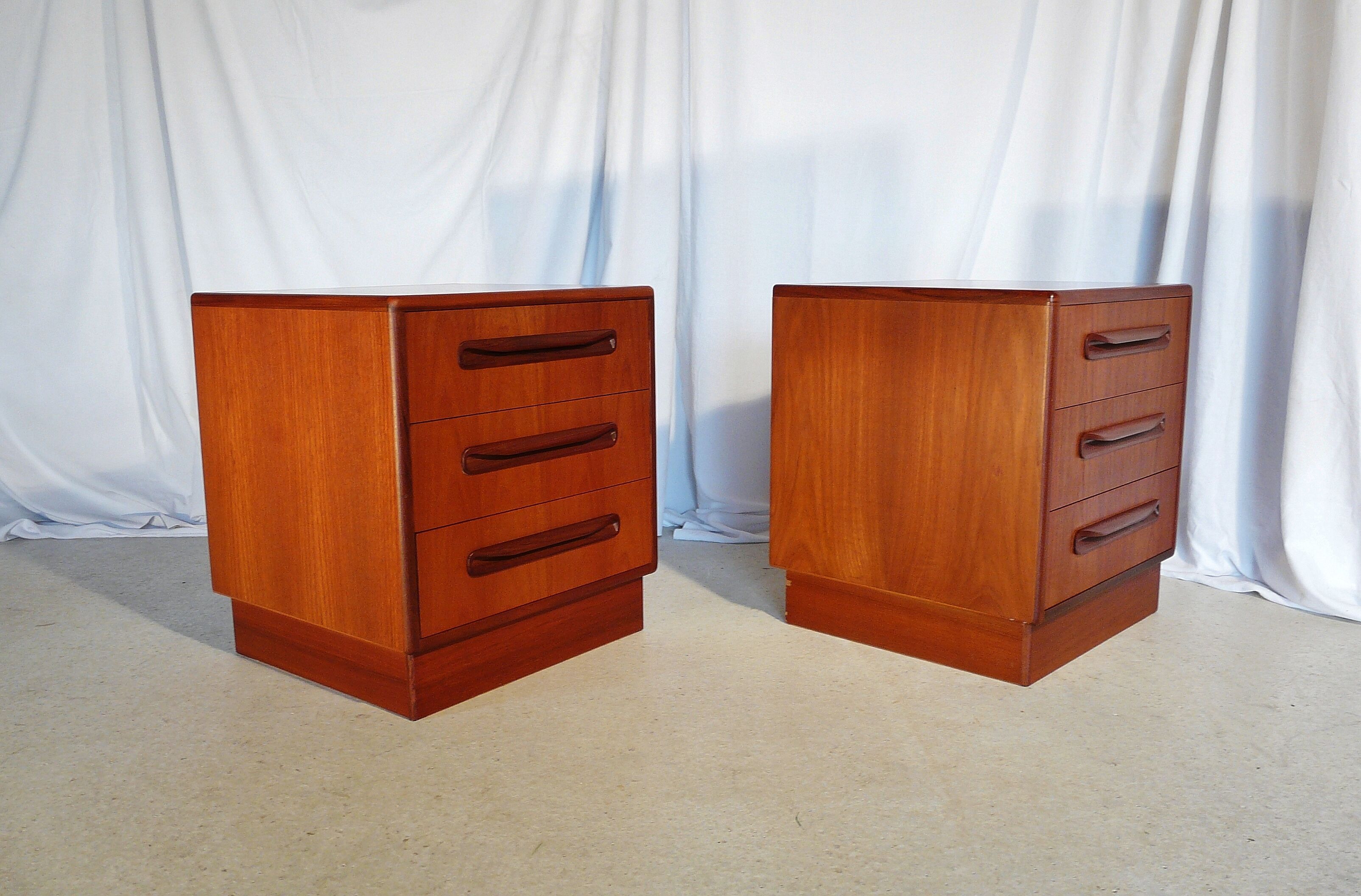 Pair of Scandinavian teak bedside tables G plan
