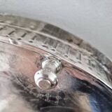 Oval silver-plated metal serving dish