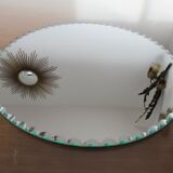 Mirror round bevelled art deco 4050s 30cm
