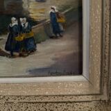 Huile sur panneau milieu XXe paysage breton Concarneau