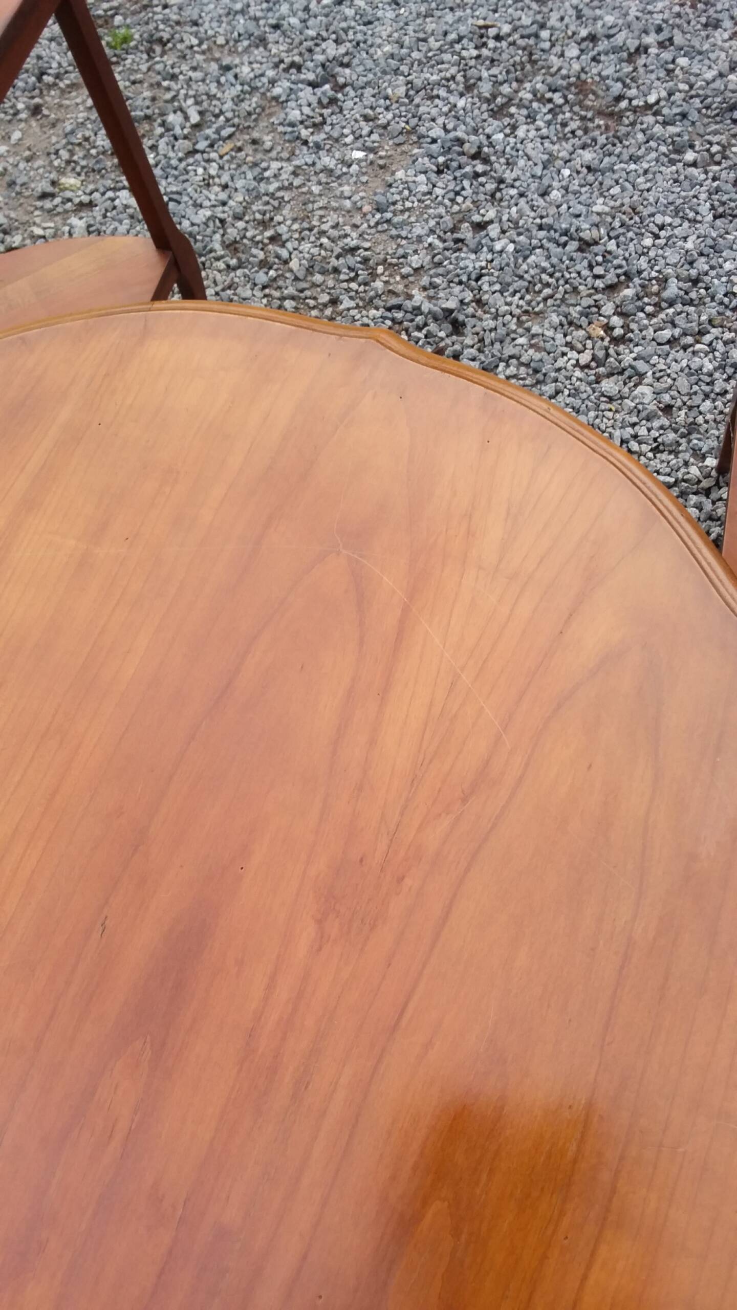 Coffee table nesting tables in cherry wood in classic style from the 60s/70s