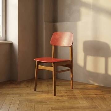 Mid-century colour chair, vintage wooden accent seating, 1960s