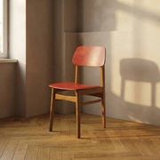 Mid-century colour chair, vintage wooden accent seating, 1960s
