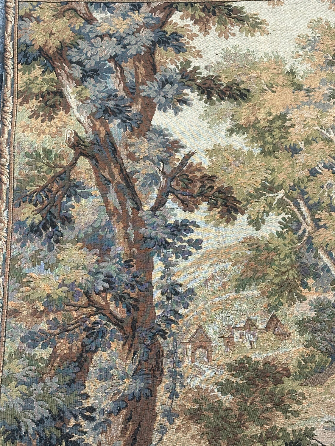 Vintage Aubusson jacquard tapestry "Hunting Scene"