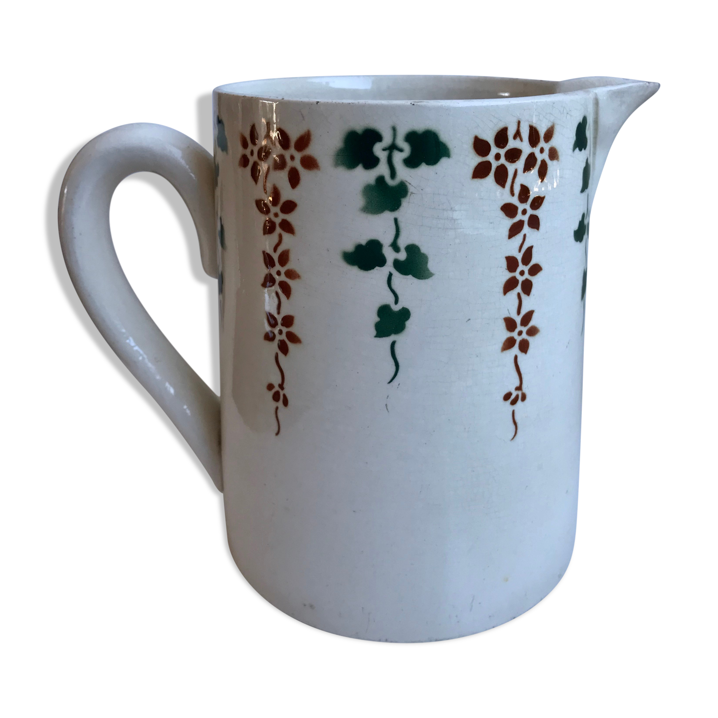 Pitcher Digoin Sarreguemines nineteenth century