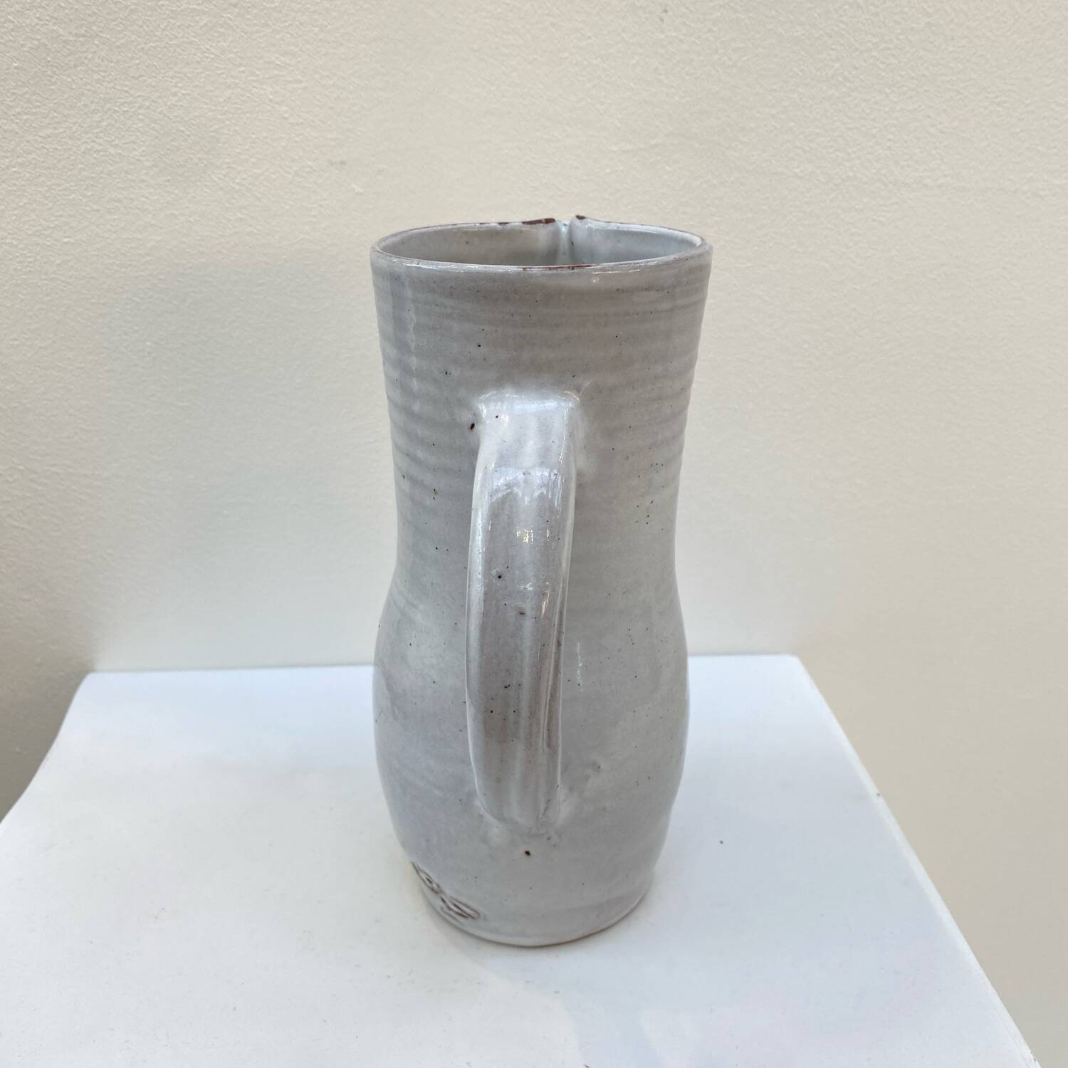 Enameled stoneware pitcher by Jeanne and Norbert Pierlot