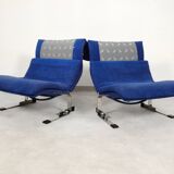 Chaises Saporiti Onda - daim bleu