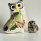 Duo HIBOUX Vintage ARTISANAL Ceramics