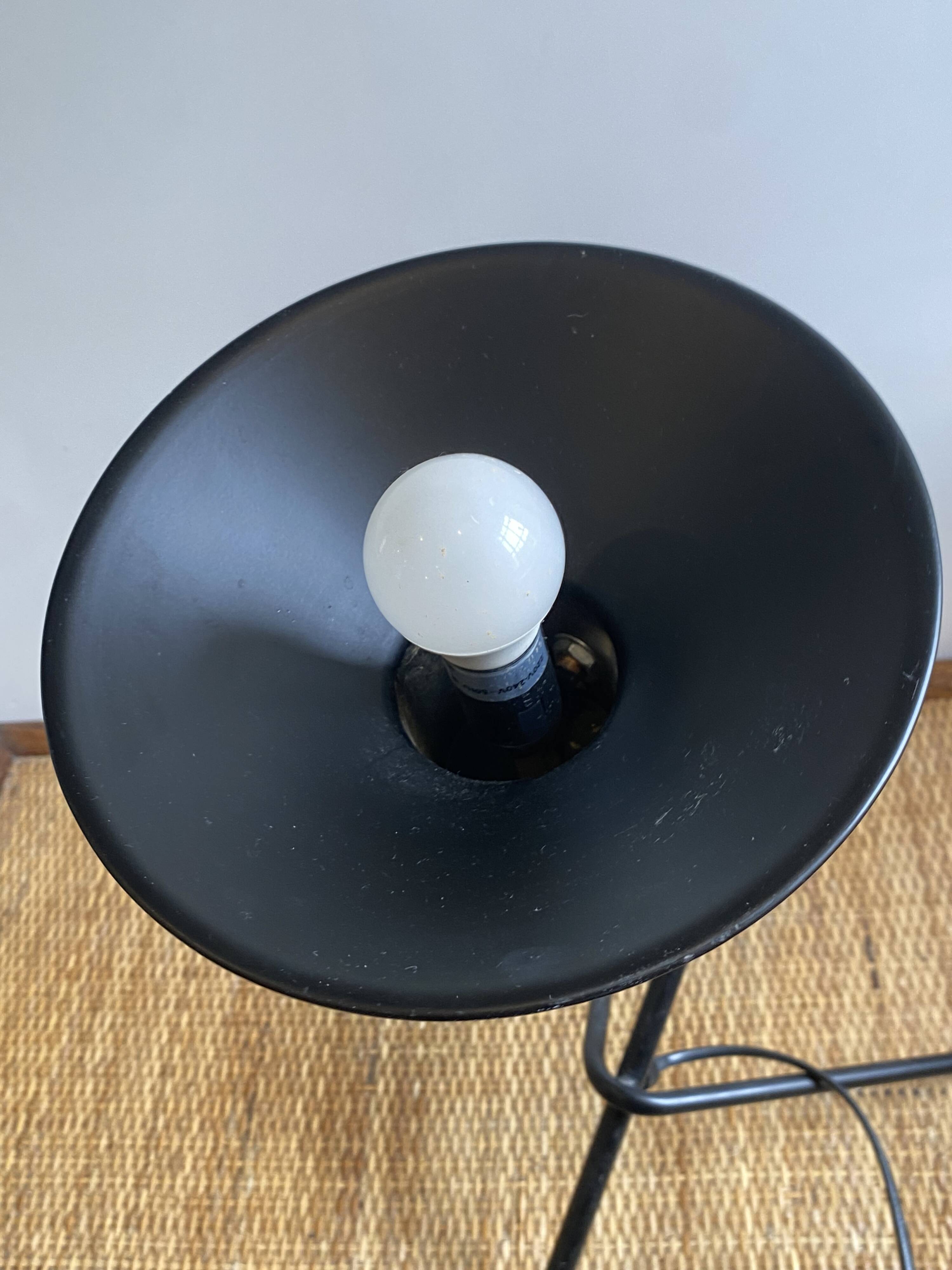 Vintage 1970s black cocotte lamp