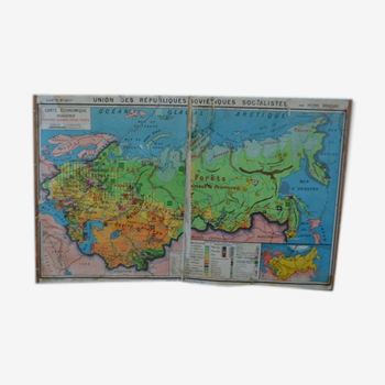 Lot de cartes de géographie anciennes URSS