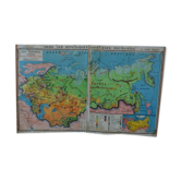 Lot de cartes de géographie anciennes URSS