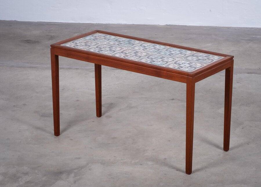 Danish Teak Coffee or Side Table with Tile Top, 1960s