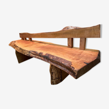 Solid wood bench