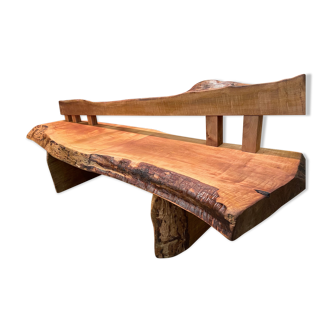 Solid wood bench