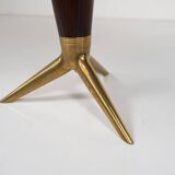 Mid-Century Modern Maple and Brass Round Pedestal Table by ISA Bergamo, 1950s