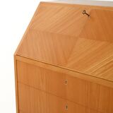 Secrétaire en orme scandinave et bois de bouleau, années 1950