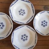 Set of 4 soup plates New earthenware from Givors