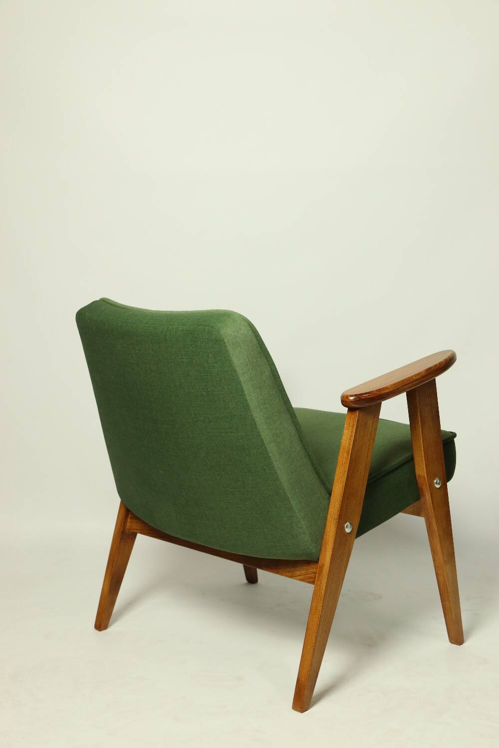 Fauteuil vintage en velours d'herbe verte chaise en bois salon
