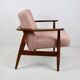 Pink Boucle GFM63 Lounge Chair by J. Kedziorek, 1970s