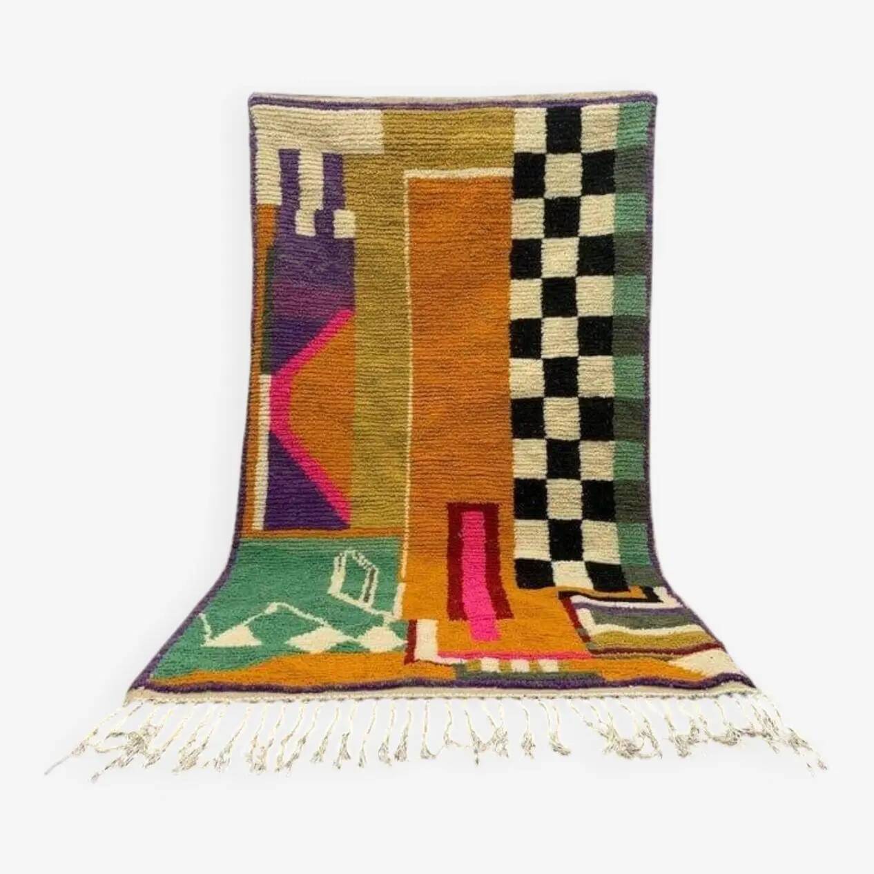 Handwoven rug 150x250 cm, wool, multicoloured, Morocco