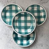 Service de 4 assiettes à carreaux
