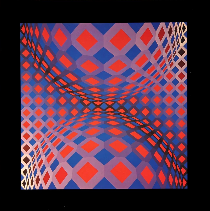 Victor vasarely - complete portfolio of 8 posters from 1974 - universal structures of the octagon