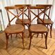 4 chaises bois et cannage style bistrot