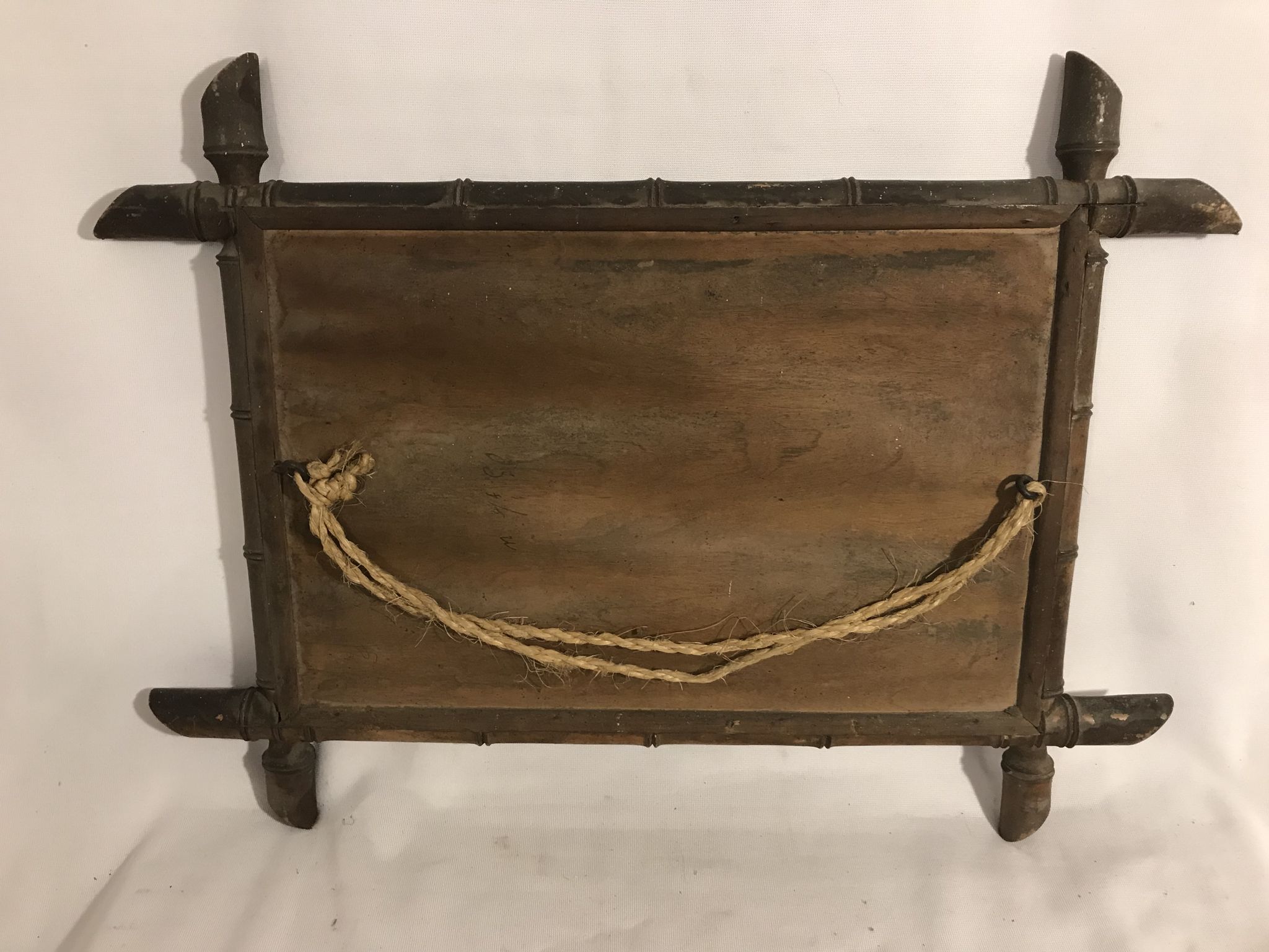 Miroir en bambou années 60 - 63x47cm