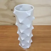 Scherzer Bavaria porcelain bisque Spikes vase. Optical Art