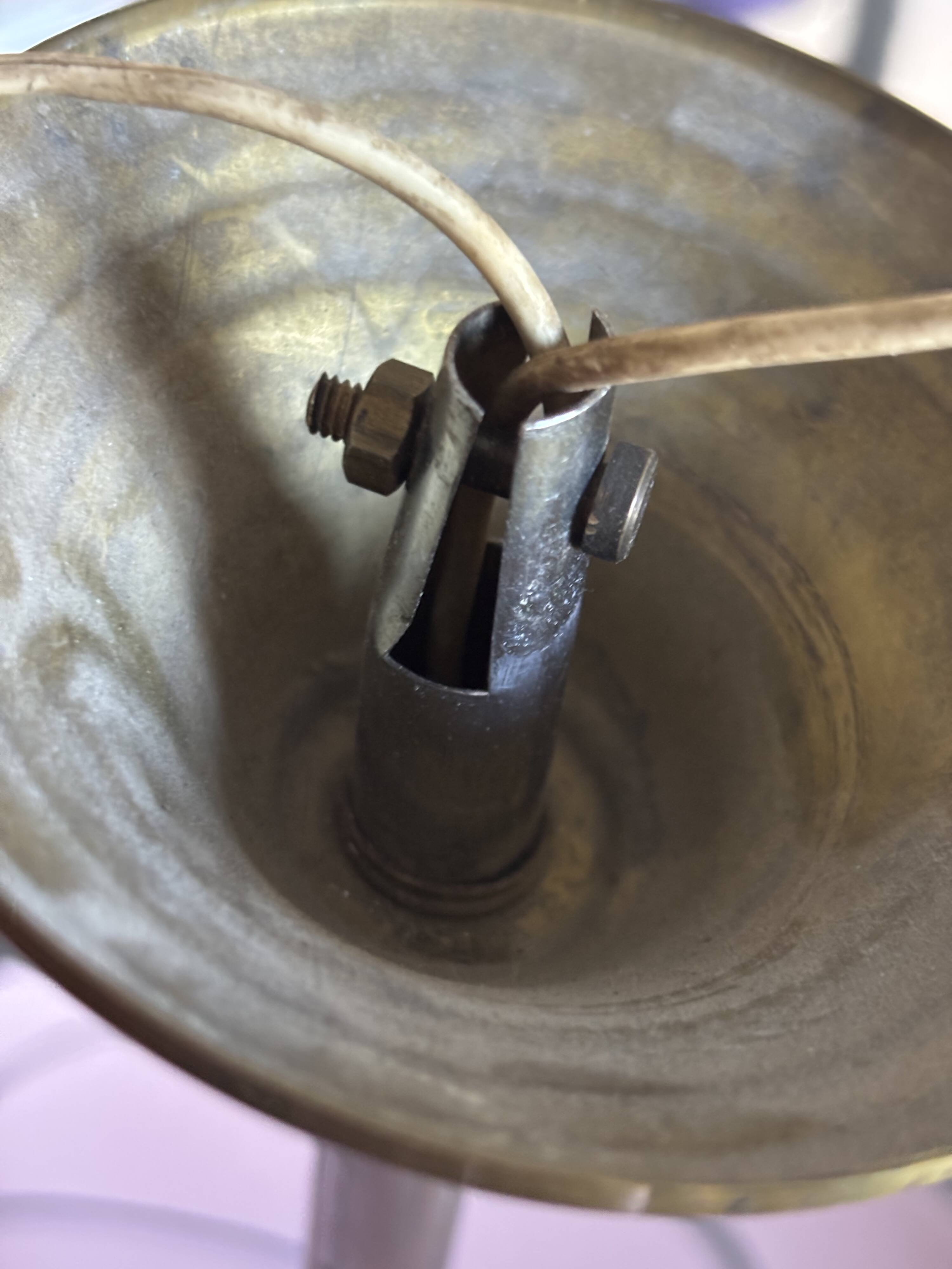 Vintage 1950s pink glass dome ceiling light - 39 x 40 cm