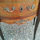 Commode ancienne style louis xv marqueterie plateau marbre