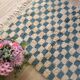 Blue checkered Berber Beni Ouarain rug