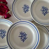 Set of 6 old flat plates Gien