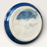 Blue ceramic rat cave candlestick