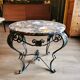 Art deco wrought iron and marble coffee table 40s